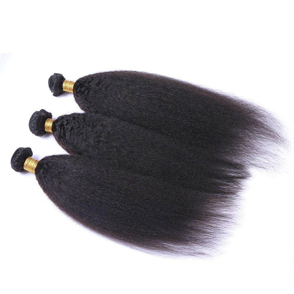 Tony beauty hair Tony Beauty Hair 7A Yaki Straight Human Hair Weave 3Pcs Lot Italian Coarse Hair 100G/Set 100% Brazilian Virgin Hair Extensions(14" 16" 18")