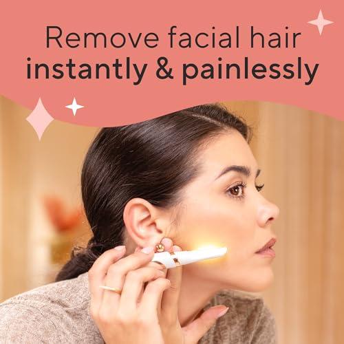 Finishing Touch Flawless Finishing Touch Flawless Dermaplane Glo Sonic Lighted Facial Exfoliator, Electric Vibrating Dermaplane Razor for Dermaplaning, Facial Hair Removal, 6 Replacement Heads