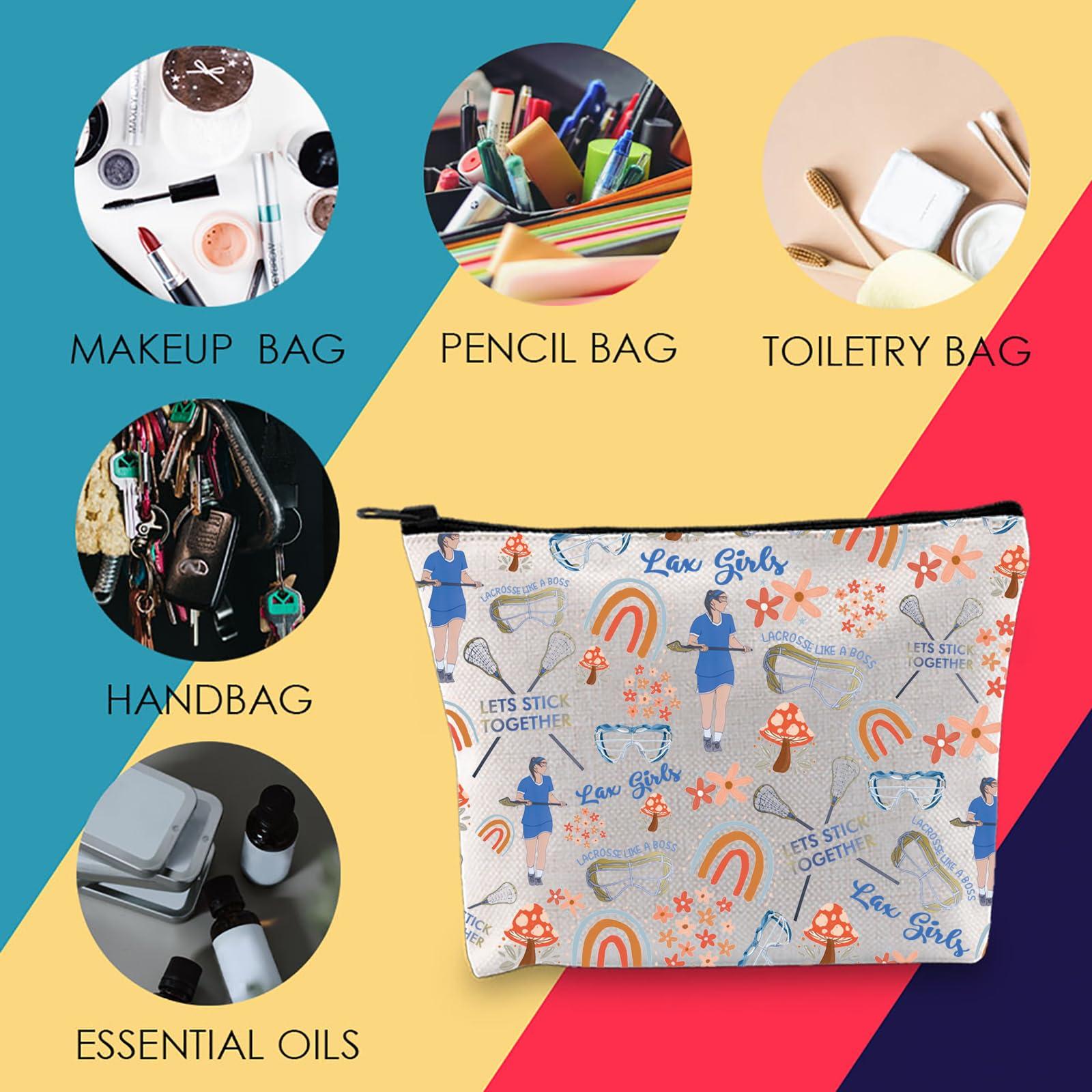 MNIGIU LAX Player Gift Lacrosse Cosmetic Bag Lacrosse Mom Gift LAX Gift Lacrosse Lover Gift Lacrosse Team Gift (Lets-Together Bag)