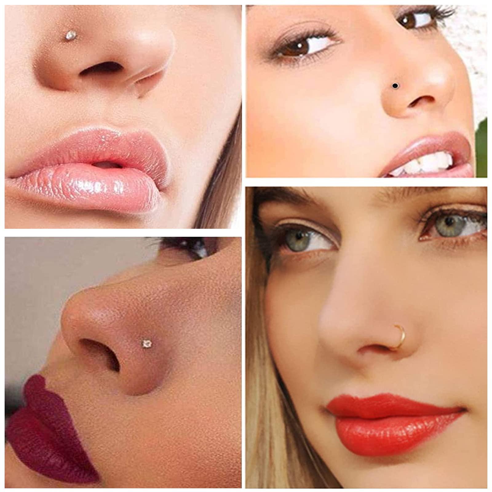 SCUMSXSM Nose Piercing Gun - 2 Pack Safety Disposable Nose Percinging Kit with 10 Pcs Nose Rings Stud Self Piercings Kits