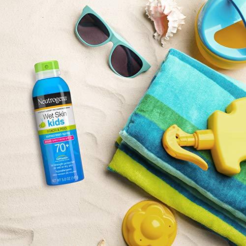 Neutrogena Neutrogena Wet Skin Kids Sunscreen Spray, Water-Resistant and Oil-Free, Broad Spectrum SPF 70+, 5 oz