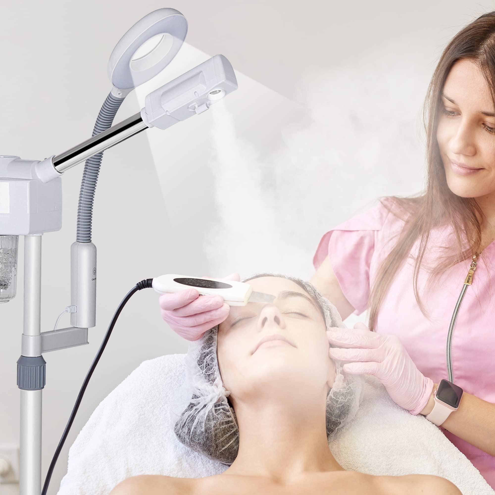 Nova Microdermabrasion Nova Microdermabrasion Professional 2 in 1 Facial Steamer for Face Deep Cleaning Ozone Face Steamer with 5X Magnifying Lamp Hot Mist Function for Salon Spa Home Beauty Equipment