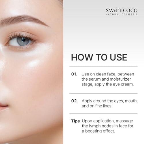 SWANICOCO SWANICOCO Ultra Peptine Biome Eye Cream 30 Low Molecular Peptide and 18 Microbiomes, Sensitive Skin Anti Aging Eye Cream for Wrinkles & Crows Feet Korean Skincare 30ml 1 Fl Oz