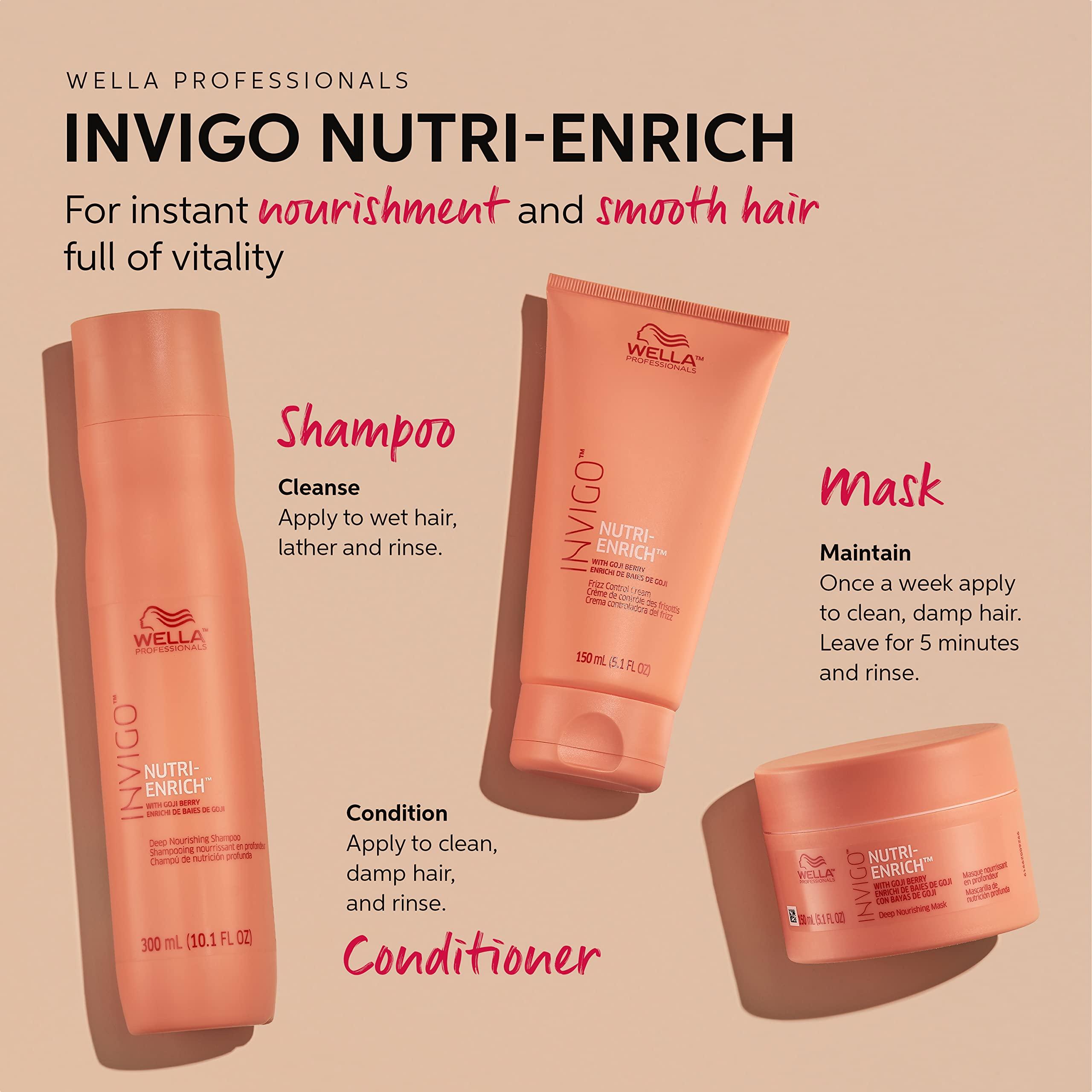 WELLA PROFESSIONALS Wella Professionals Invigo Nutri-Enrich Shampoo| Professional Deep Nourishing Shampoo For Dry & Damaged Hair| 33.8 Fl Oz