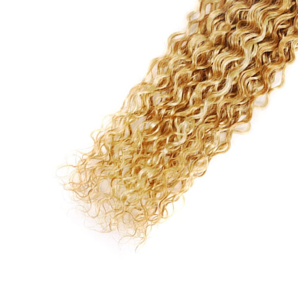 Luxvogue Luxvogue Bundles Human Hair Deep Wave P27/613 Brown Blonde Human Hair Bundles Unprocessed Brazilian Virgin Hair Bundles P27/613 Brown Blonde Human Hair Quick Weave for Black Women