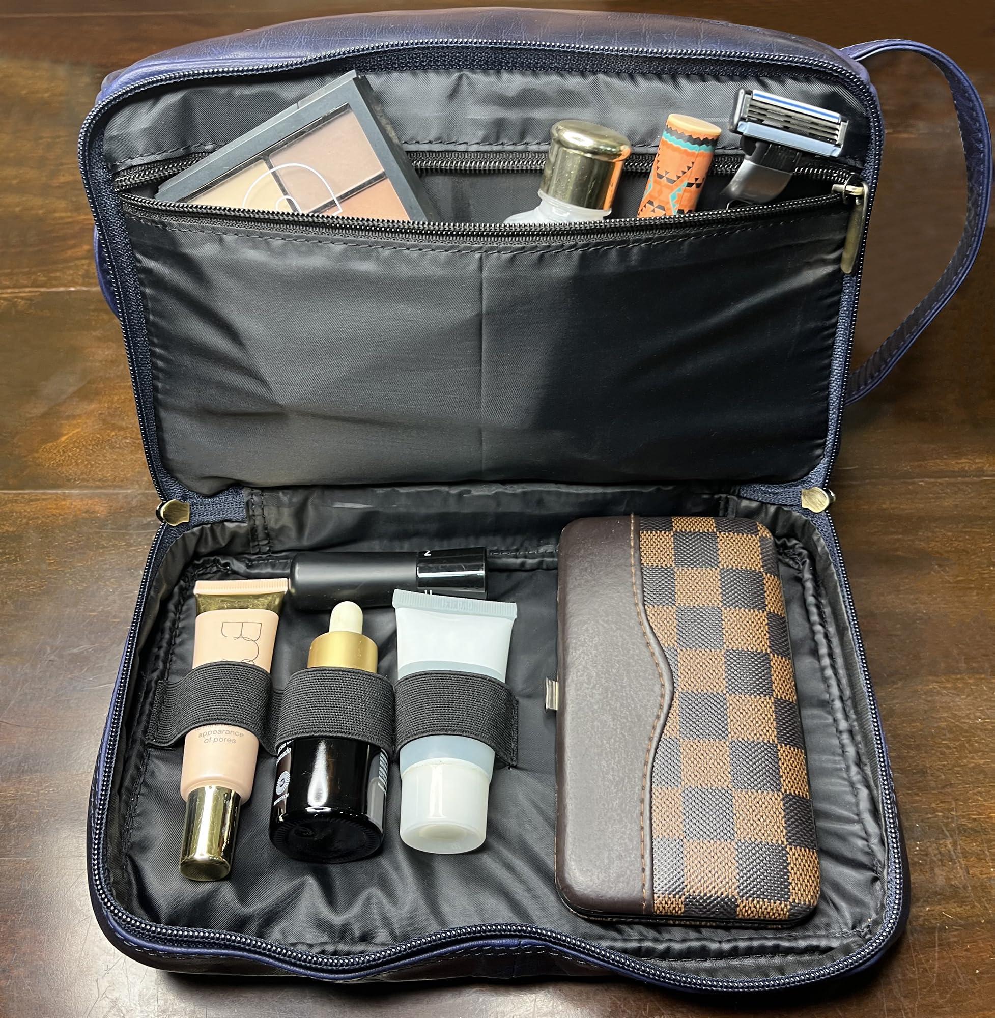 RUSTIC TOWN RUSTIC TOWN Leather Toiletry Bag for Men - Travel Shaving Dopp Kit - Bathroom Shower Toiletries Organizer - Cosmetic Makeup Bag for Women