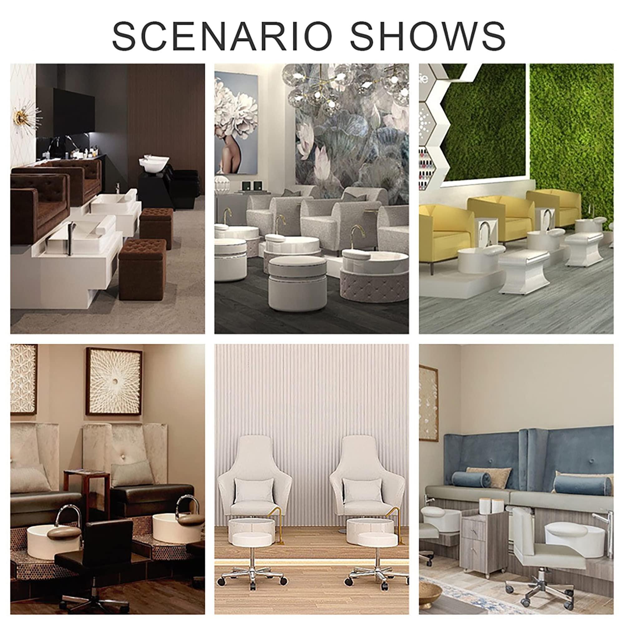 SRDCAIM Square Acrylic Foot Soaking tub, Massage Foot Bath, Pedicure Bowl, Pedicure Foot Spa with Underground Acupuncture Point Massage, for Home Spa Treatment Pedicure Chair Shampoo Sink