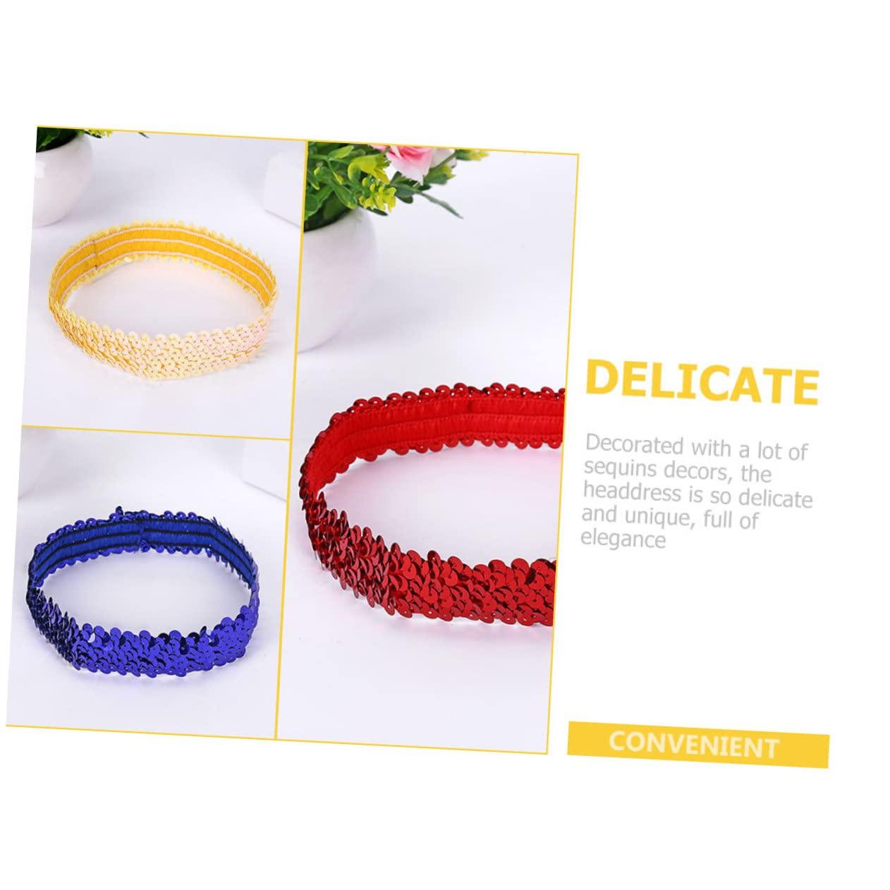 Beatifufu Beatifufu 12pcs Stretch Sequin Headband Yoga Headbands for Women Sparkly Headband Sequin Headbands for Women Headband for Women Glitter Headband Women Headband Fashion Scarf Women\'s Sequins