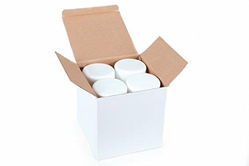 Vivaplex Vivaplex, 12, White, 4 oz Cosmetic Jars, with Inner Liners and Dome Lids