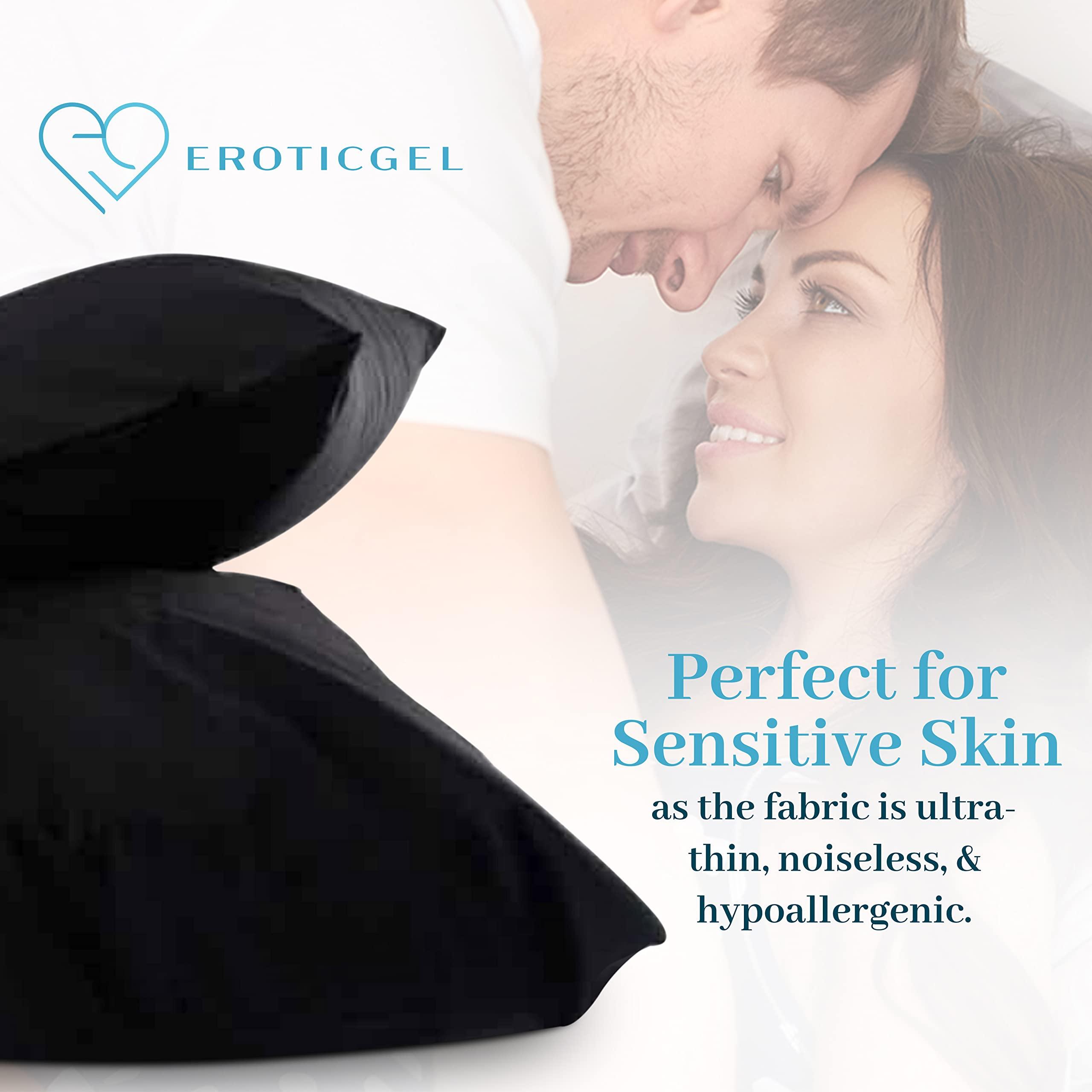 EROTICGEL Waterproof Pillowcase 48cm x 73cm Set of Two Black for Massage with Oil Protection | Maching Washable and Dryer Safe