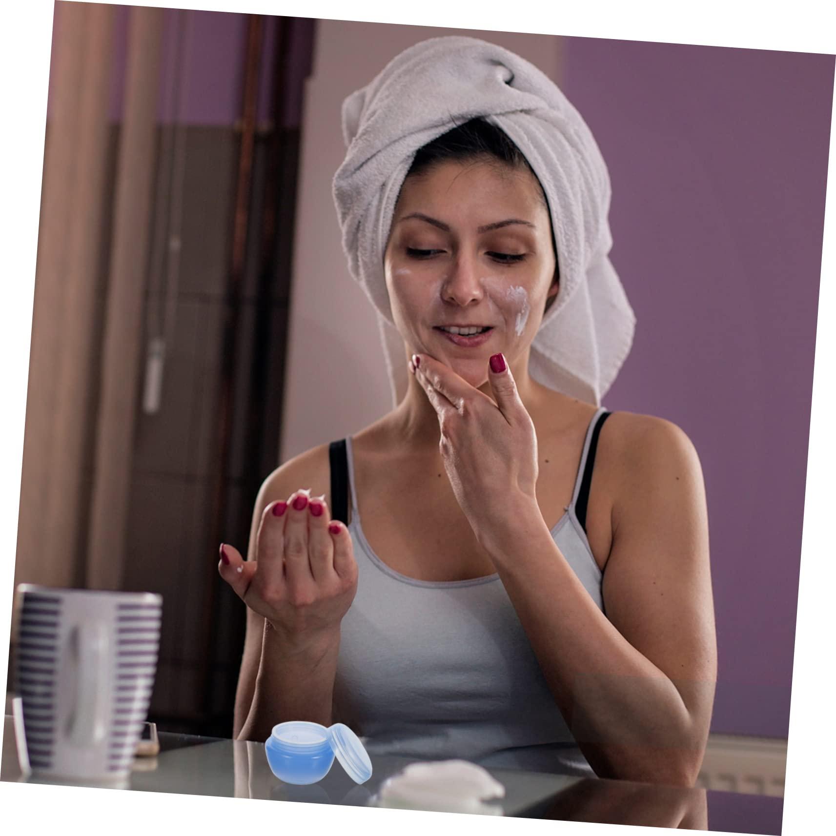 CANIGHT CANIGHT 12pcs Plastic Cream & Milk Box Cream Jars with Lids Cosmetic Cream Containers Platic Round Pot Jars Containers with Lids Makeup Containers Creme Makeup Cosmetic Containers Blue