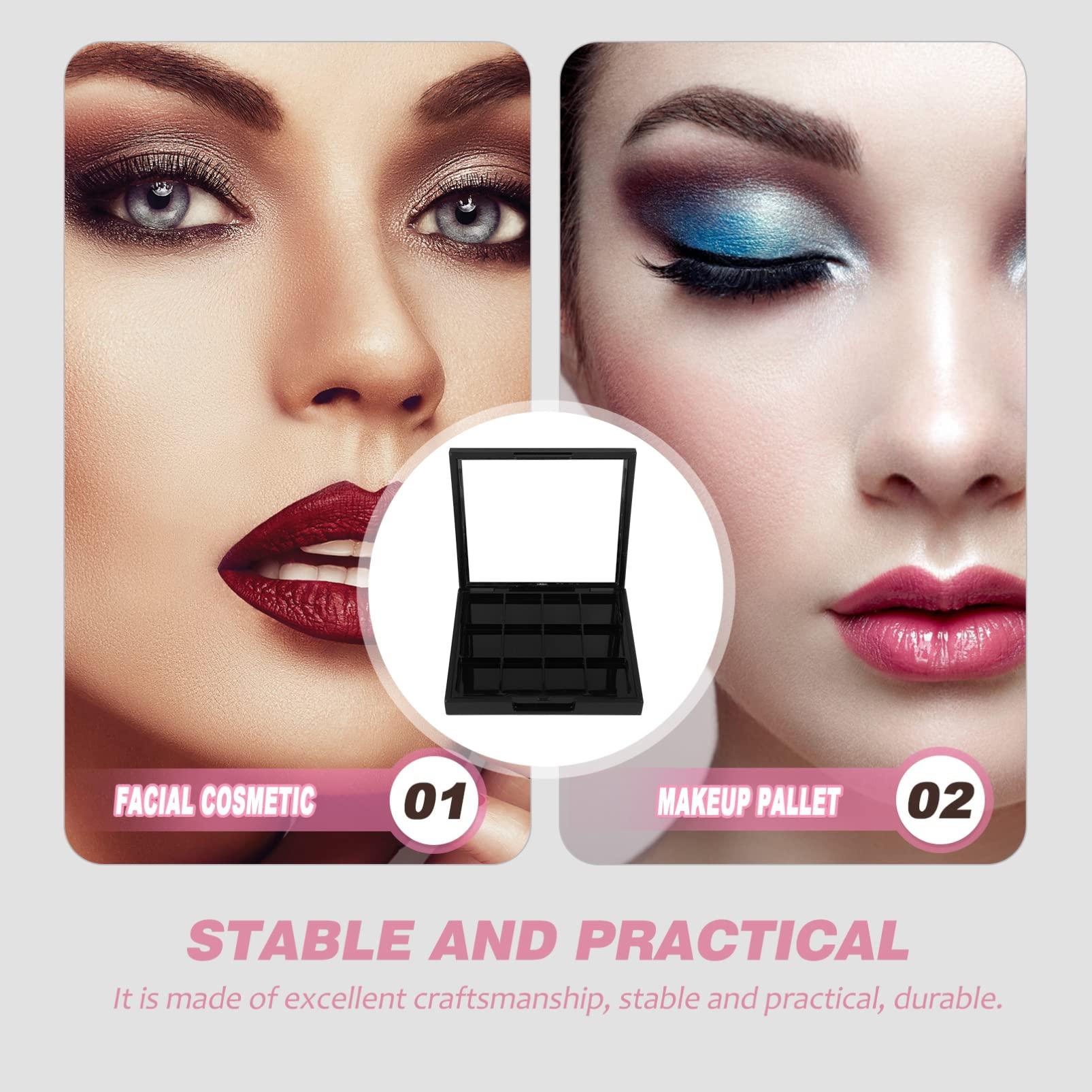 Beaupretty Beaupretty 1PC 12 DIY eyeshadow empty eyeshadow containers makeup eyeshadow compact eyeshadow case empty eye shadow pallet loose powder organizer eyeshadow pallets travel disk make up