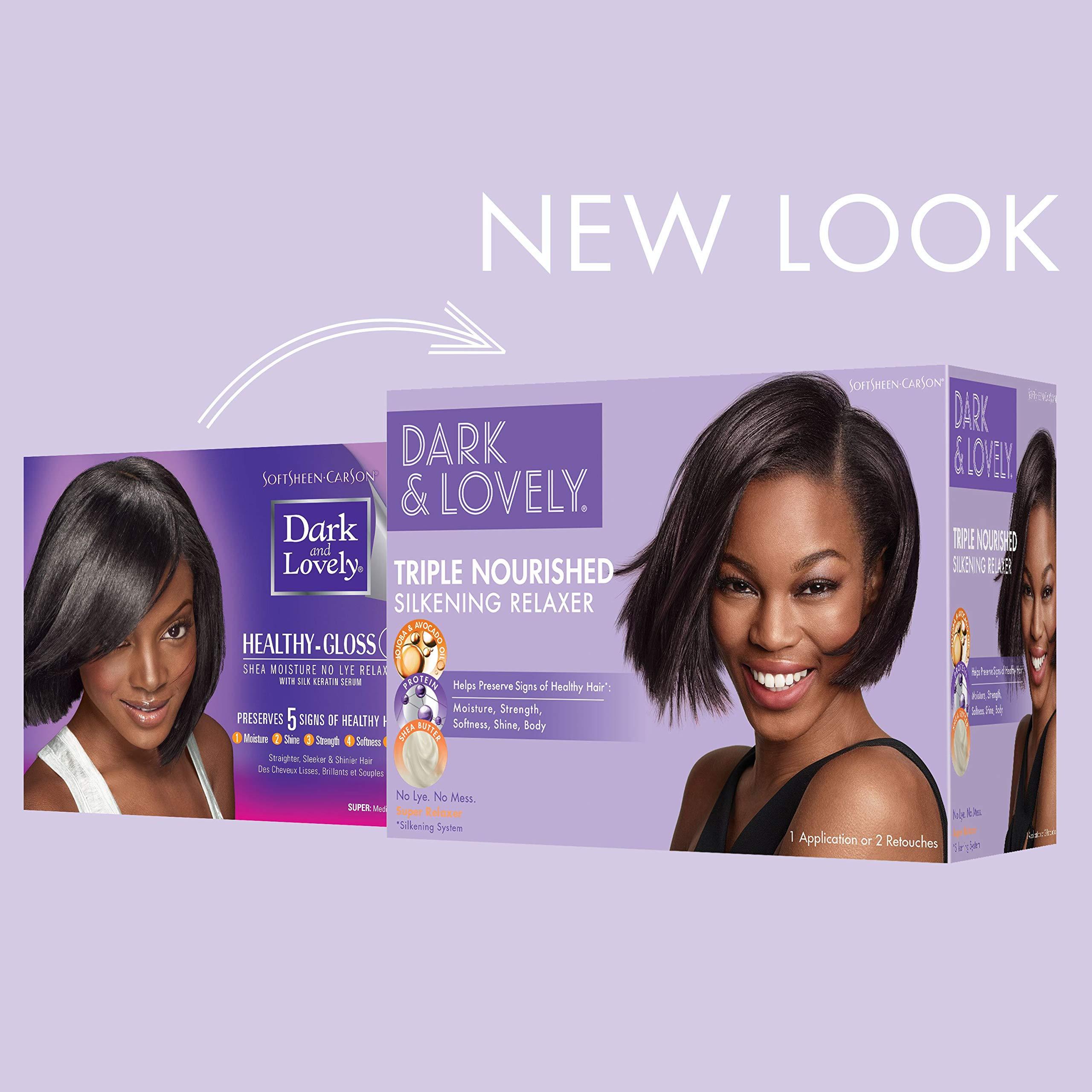 Soft-Sheen Carson SoftSheen-Carson Dark and Lovely Triple Nourished Silkening No-Lye Relaxer with Shea Butter, Super