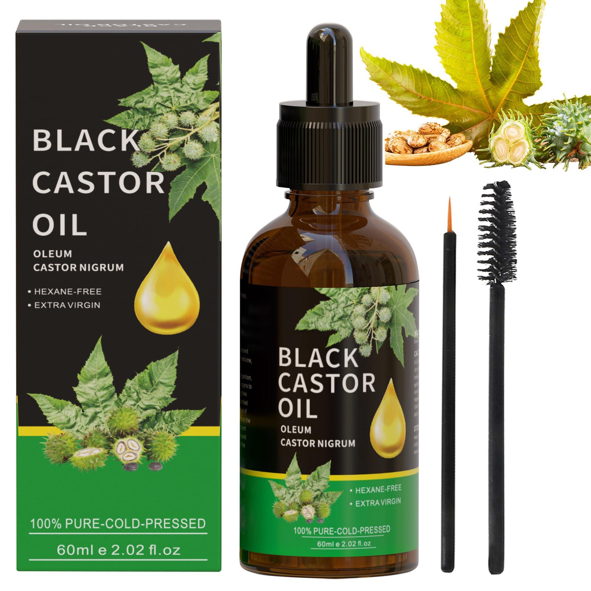 Generic Black Castor Oil, 100% Pure Cold Pressed, Hair growth, Full Eyelashes & Eyebrows, Moisturize skin, Rich in Vitamins and Fatty Acids Oil, 2Fl Oz, 60ml