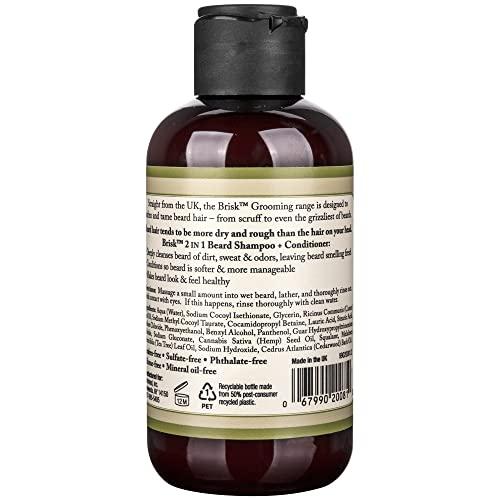 BRISK BRISK Beard Grooming Shampoo, Tea Tree & Cedarwood, 5.1 Oz