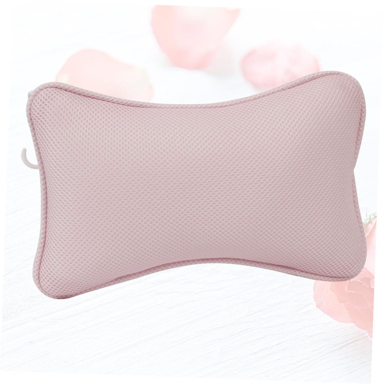 Mobestech Mobestech 2 Pcs Tub Pillow Cushion Canopy Bathtub Drain Bath Mats for Bathroom Bath Neck Rest Ergonomic Shoulder Pillow Inflatable Bath Rugs Lumbar Support Pillow for Bathtub Tubs Cup Pink