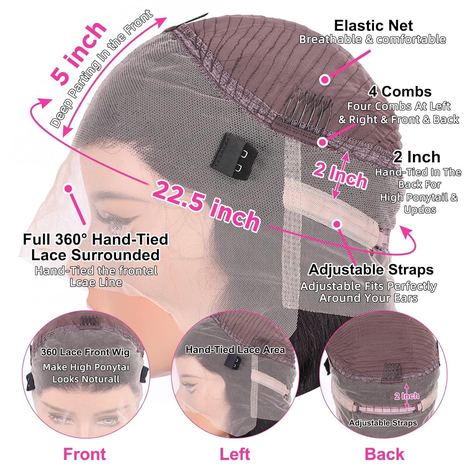 celaude celaude Body Wave 360 Lace Front Wigs Human Hair Pre Plucked 360 Full Lace Frontal Human Hair Wigs for Women Hd Lace Wig with Baby Hair Around Natural Color 32 inch