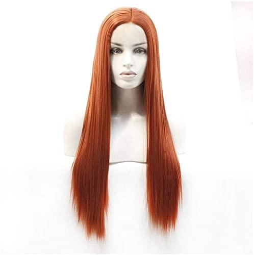 Cfbjfq Cfbjfq Wigs Ms. Long Straight Hair Dyed hot Fashion lace can be Light Brown Curly Hair Natural Appearance Heat-Resistant Fiber Synthetic Wig j0111 (Color : 16 inches) (Color : 14 Inches)