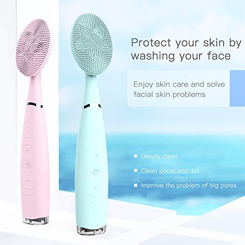 kanuo Sonic Facial Cleansing Brush, 5 Adjustable Speed Waterproof Sonic Vibration Rechargeable Face Cleansing Brush for Deep Cleansing (Blue)
