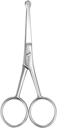 YNR 10CM Premium Nose Hair Scissors, Rounded Tip for Trimming Small Details Facial Hair, Ear Hair, Eyebrow