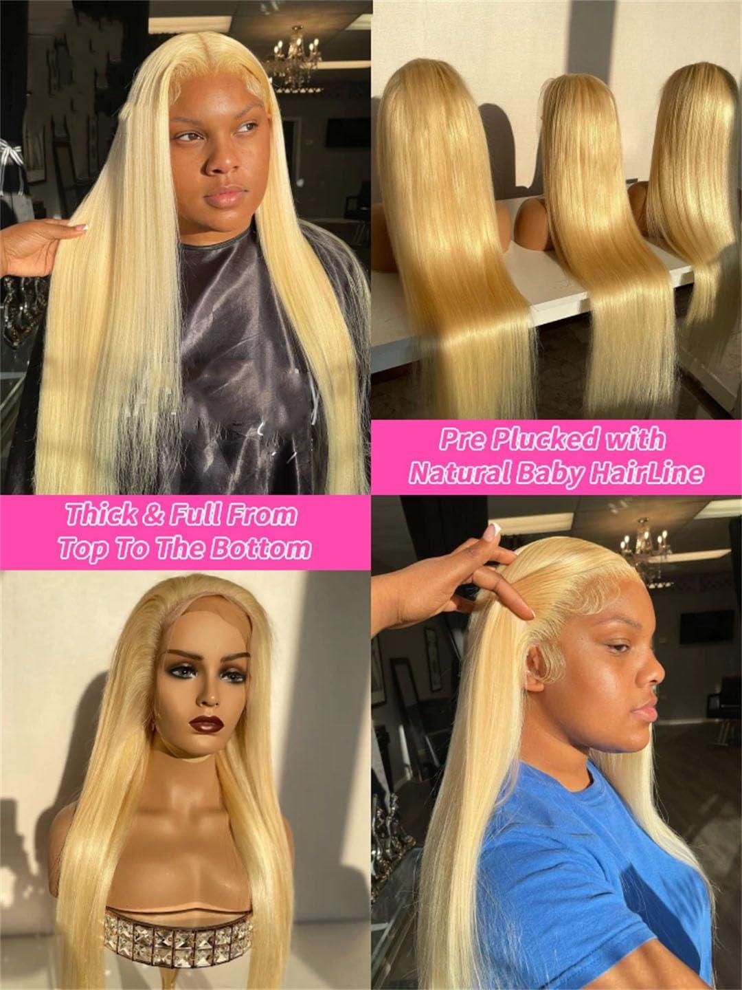 Generic Generic 360 Lace Front Wigs Human Hair Pre Plucked Bone Straight 13X4 613 Hd Full Lace Wig 13X6 Human Hair Lace Frontal Wig