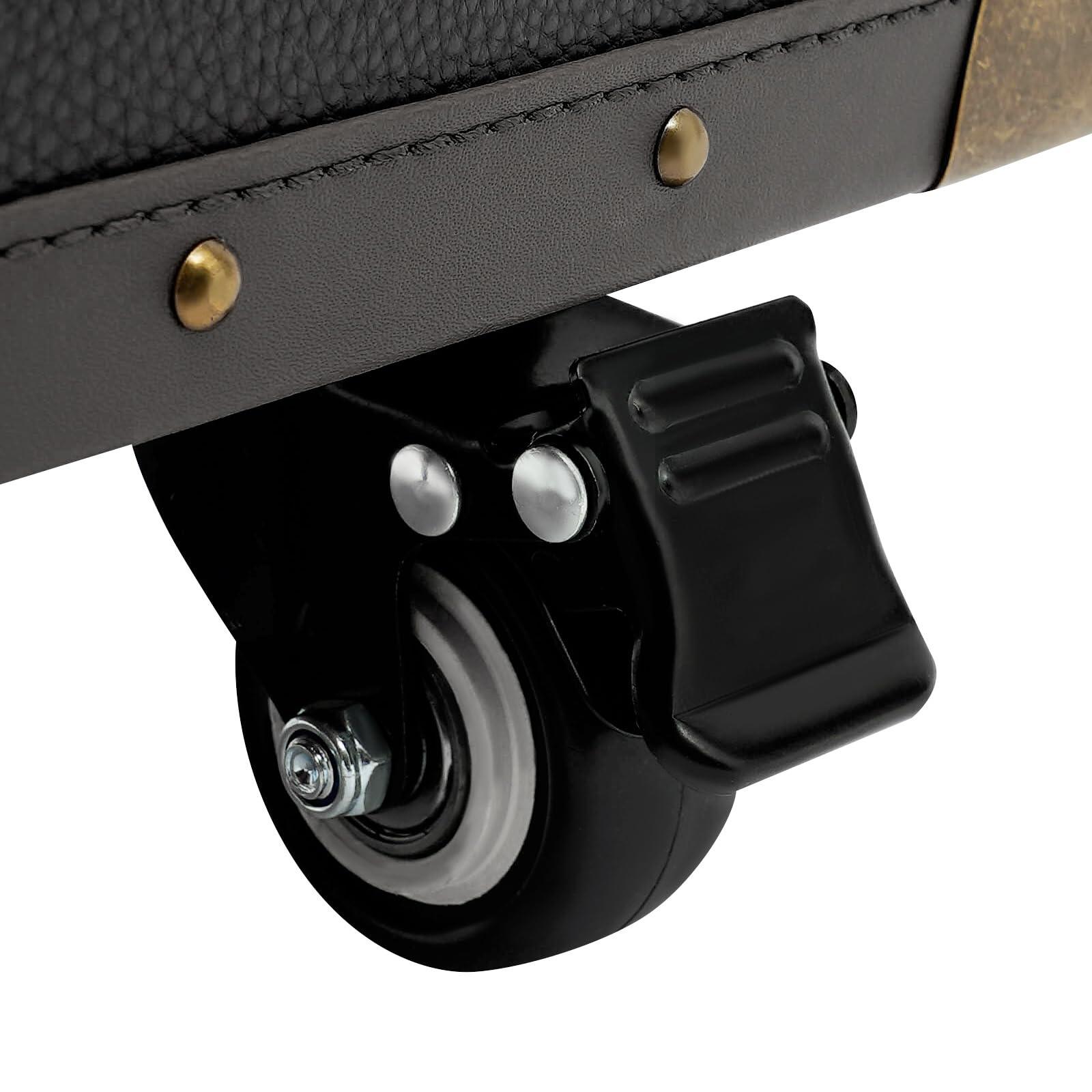 CAIHAOA CAIHAOA Rolling Lockable Makeup Train Case, Lockable Makeup Train Case Hairdressing Trolley, Cosmetology Case with Wheels, Hair Dryer Holder, 2 Mobile Password Locks and 2 Keys, Black