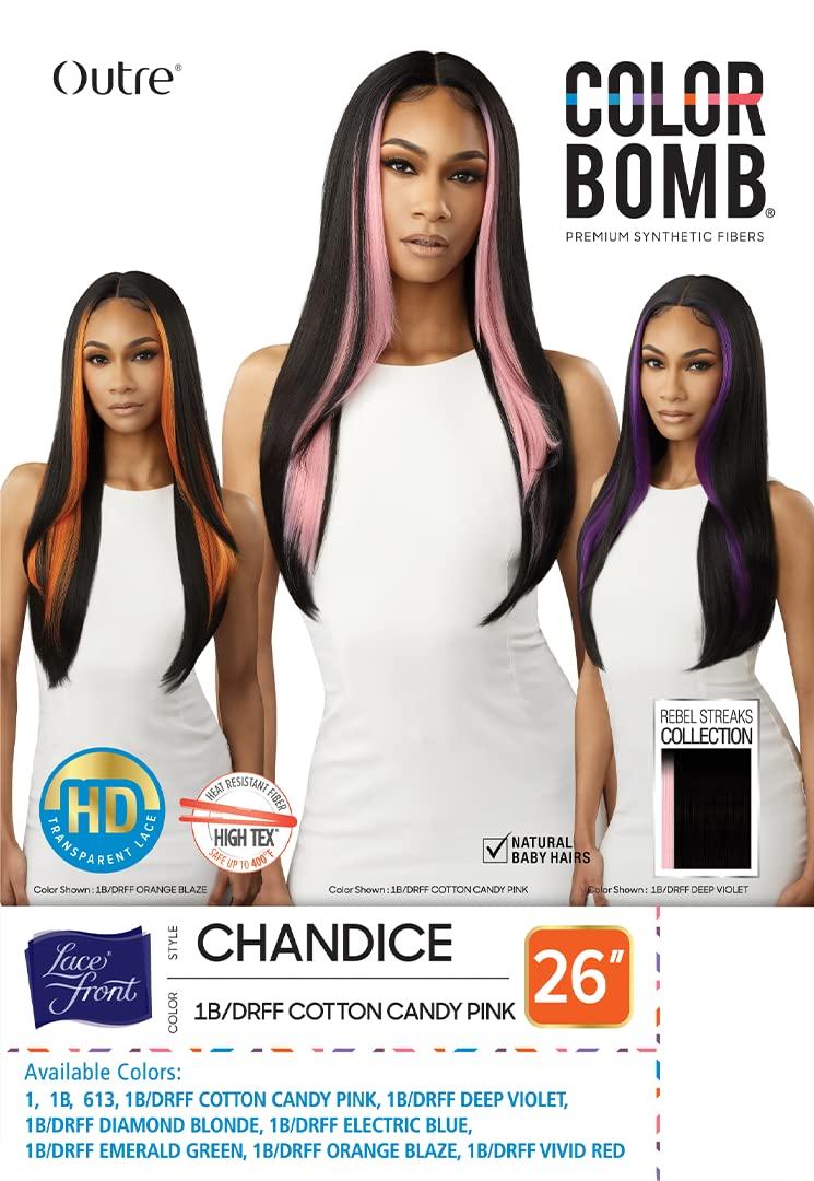 Outre Outre Lace Front Wig - Colorbomb - CHANDICE (1B/DRFF EMERALD GREEN)