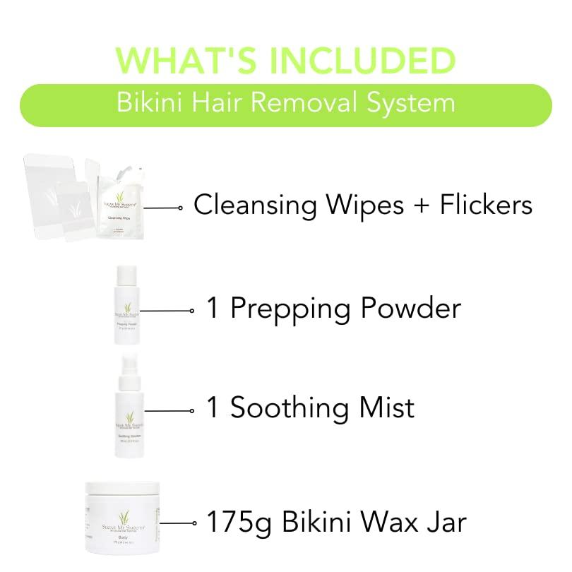 Sugar Me Smooth Sugar Me Smooth Bikini Sugar Wax Kit – Gentle On Skin And Less Painful Hair Removal In A Simple System For At-Home Brazilian, No Strips, No Heat, Water Soluble All-Natural Solution For All Hair Types