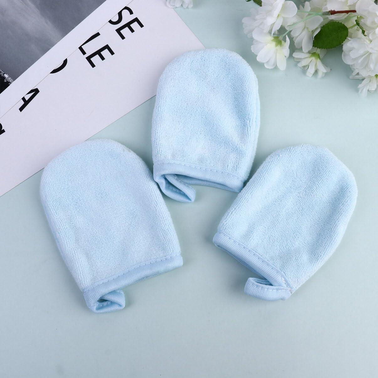 FOMIYES 3Pcs face mitt Reusable Facial Gloves exfoliator face Makeup Remover Gloves Face Cleansing Gloves face wash Cloth Microfiber mitt spa Gloves Makeup Powder Puff Make up face Brush