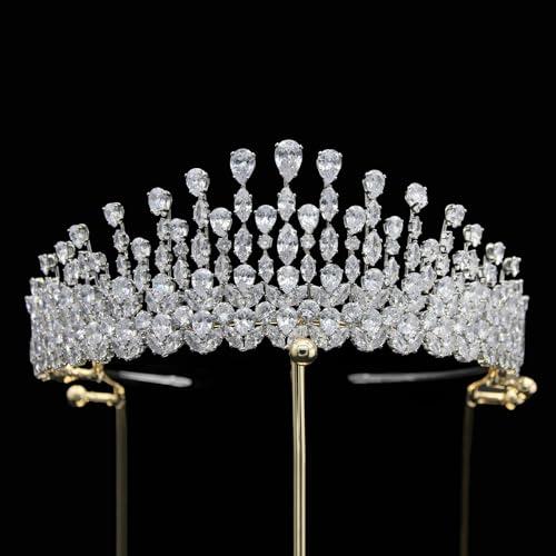 CarXs CarXs Bridal Hair Accessories Pageant Crown Wedding Tiara Zircon Crown