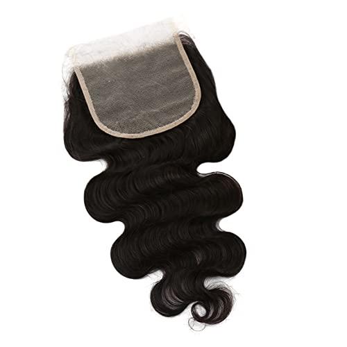 ELIHAIR ELIHAIR 5x5 Virgin Human Hair Lace Closures Weave Body Wave Free Part Soft and Silky Natural Hairline Pre Plucked With Baby Hair 100% Unprocessed Human Hair Pieces(16inch)