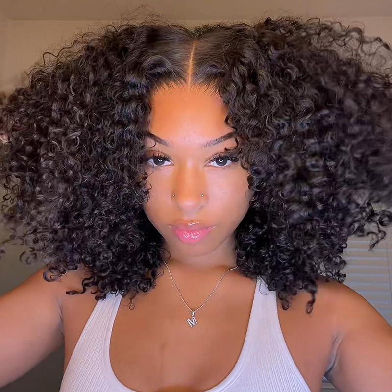 west kiss west kiss Hair Ready And Go Glueless Wigs Human Hair Pre Plucked Curly Lace Front Wig Human Hair Glueless Wigs Human Hair Pre Plucked Pre Cut 13x4 HD Lace Front Wig Glueless Wigs For Women 24 Inch