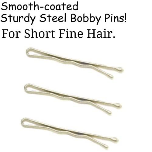 KWONG Dofash 100Pcs 3.5CM/1.38IN Mini Bobby Pins Blonde Hair Pins Long Bobby Pins Tiny Hair Pins with Gift Box for Women Girls Fine Hair (Bright Gold)