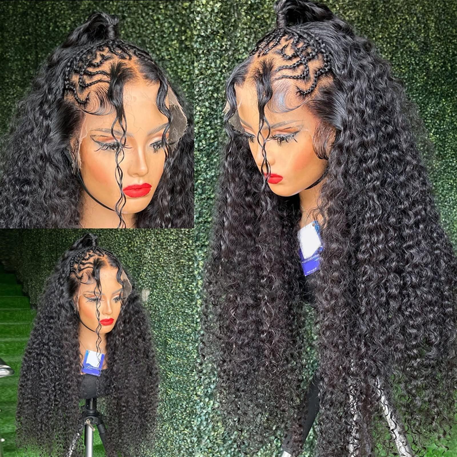 GRFIT Wigs HD Deep Wave 13x4 13x6 Lace Front Human Hair Wig Brazilian Remy Hair Transparent Glueless 360 Lace Front Wig with Baby Hair Natural Wave Curly Wig Lace Wigs ( Size : 13x4 HD Lace Wig , Color : 8