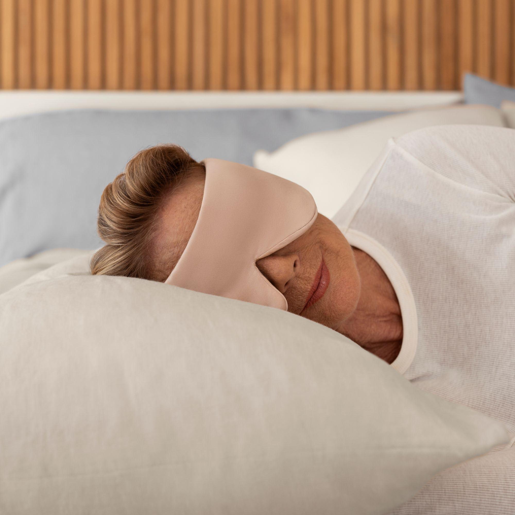 Baloo Baloo Silk Weighted Sleep Mask | Sound-Muffling Blindfold for Deep Sleep | Mulberry Silk Eye Mask with Rose Quartz Crystal | Relaxation & Tranquillity Mask