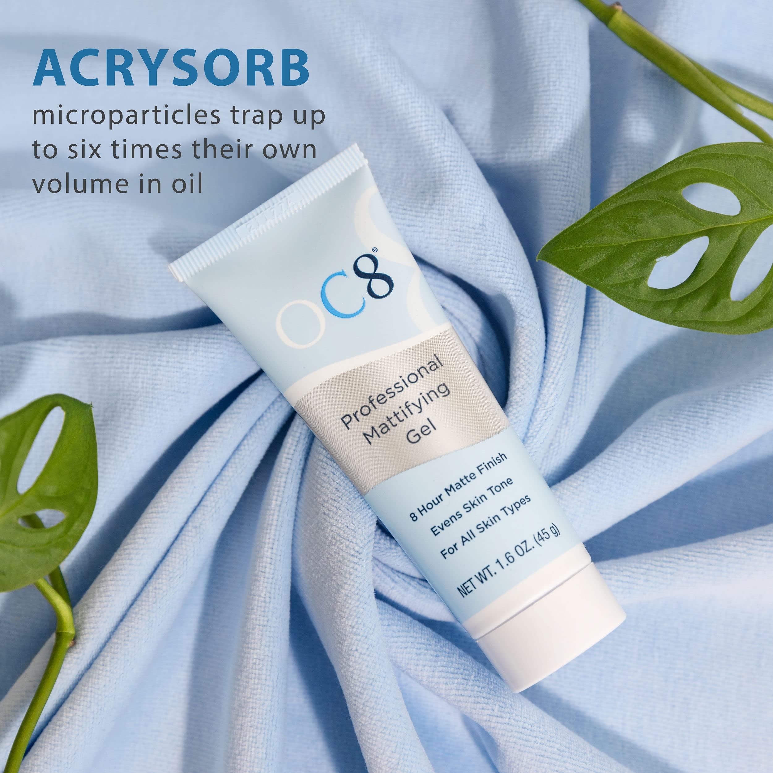 OC 8 OC Eight Professional Anti Shine Mattifying Gel: Oil Control Mattifier Formula for Face - Matte Finishing Gel Controls Oily Skin and Reduces Shine and Redness for Eight Hours - 1.6 Ounces