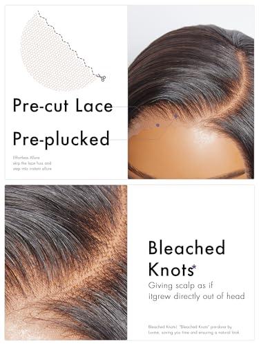 LUVME HAIR LUVME HAIR 18\'\' Loose Body Wave Lace Front Wigs Human Hair 13x4 Pre Cut Lace Glueless Human Hair Wig Pre Plucked Long Black Body Wave Wig 180 Density