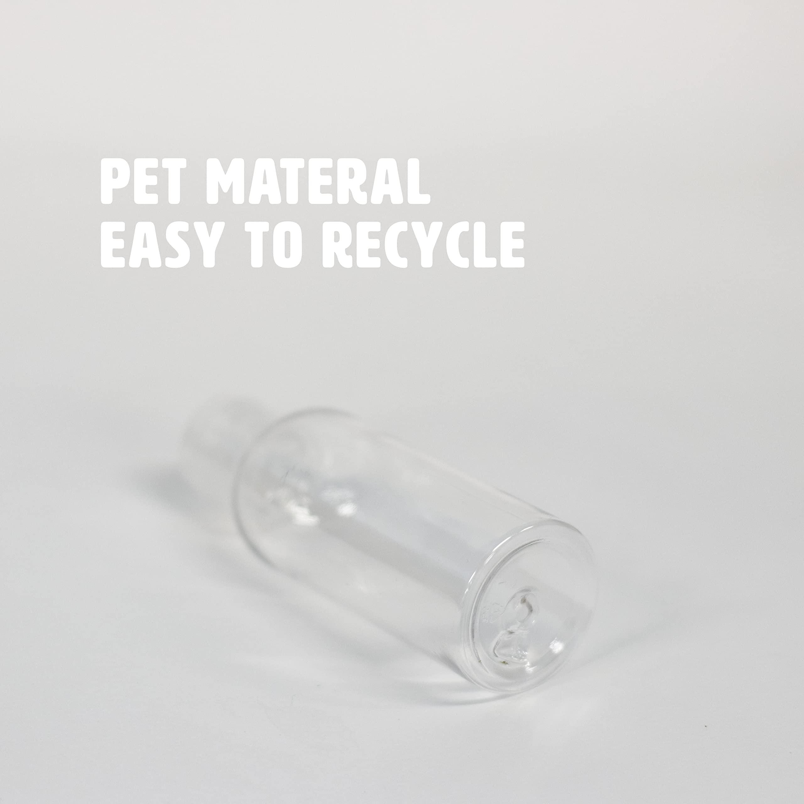 Palm Safe 50ml Plastic Travel Bottles with Flip Cap - 10 Pack