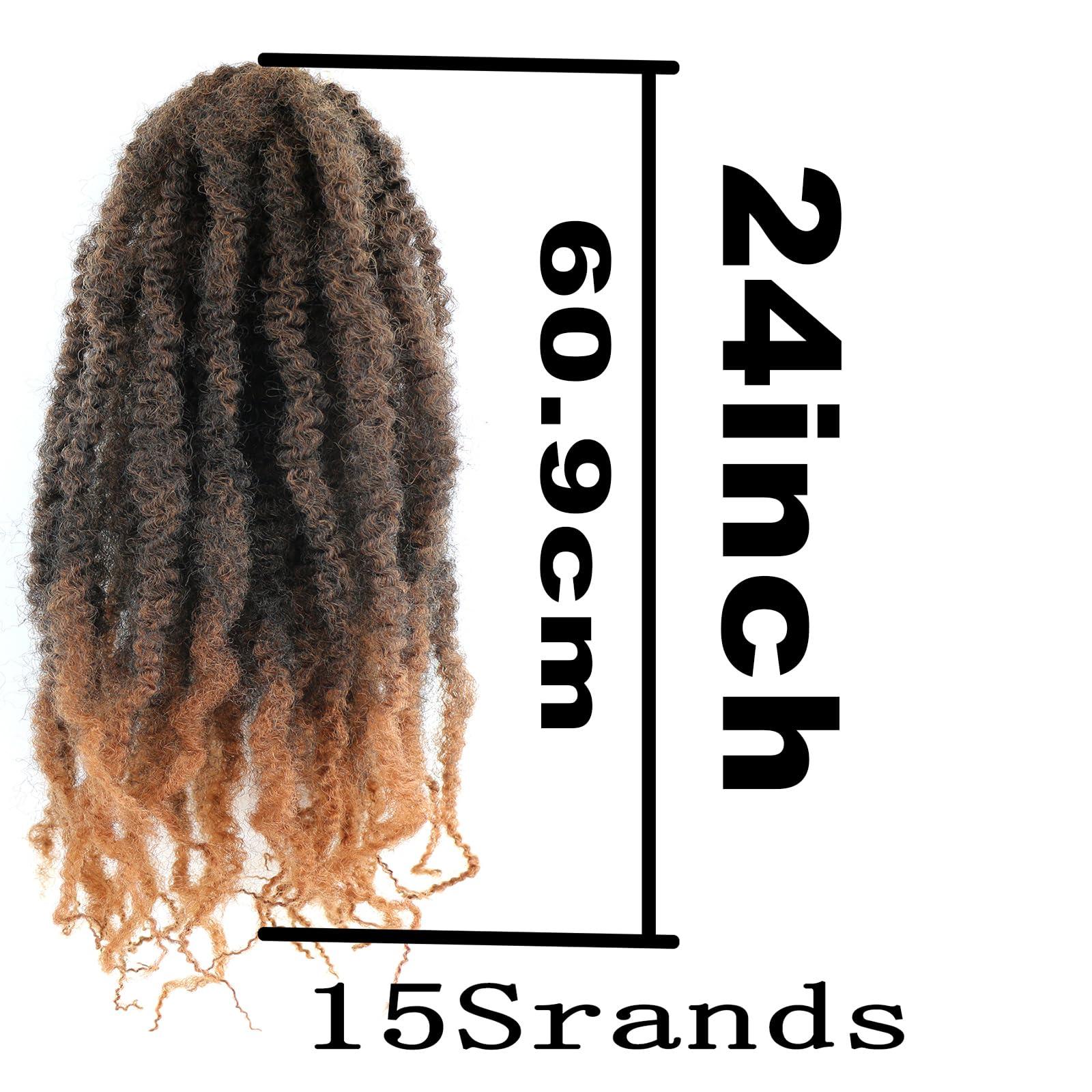 Accrue Marley Twist Braiding Hair 6 Packs 24Inch Marley Hair Crochet Braids Afro Kinky Synthetic Cuban Twist Marley Hair For Twists Braiding Hair Extensions (24in6pack, T30)