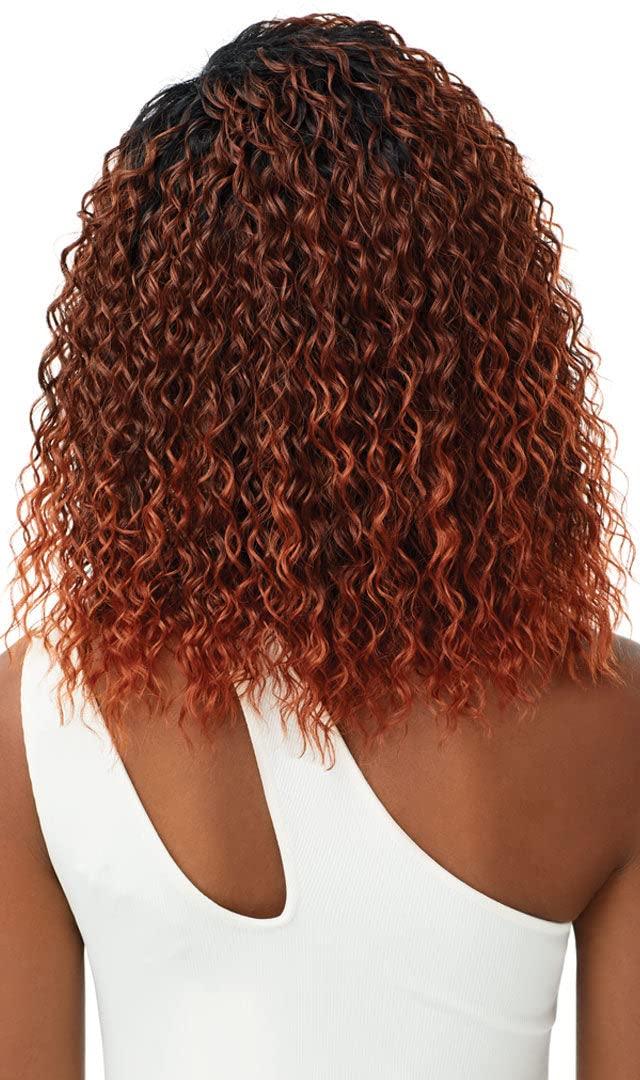 quick weave quick weave Outre Synthetic Wet & Wavy Style Half Wig - DEEP CURL 14\" (DR HONEY BROWN)