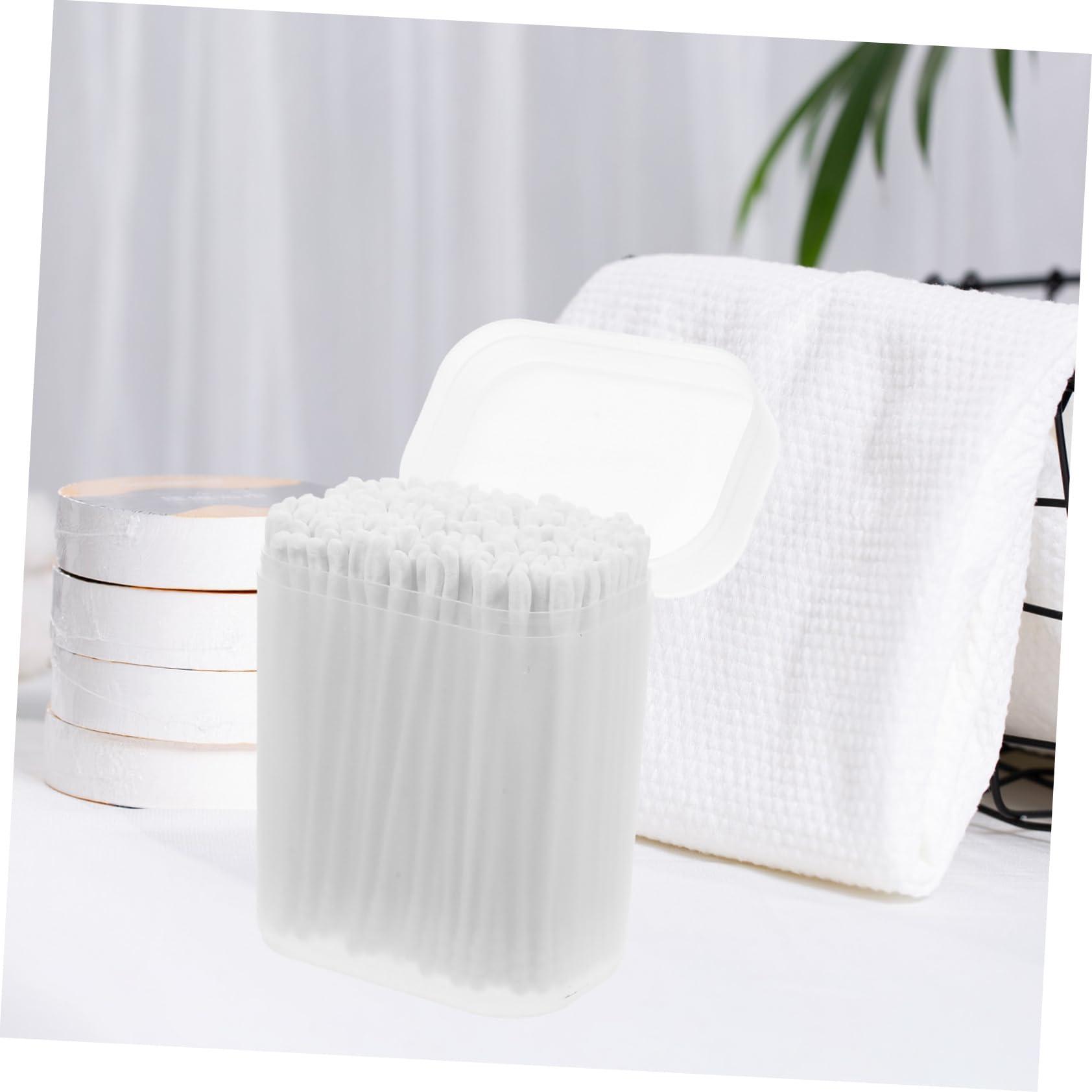 Beatifufu Beatifufu 600 Pcs Care Buds Swabs Organic Cotton Balls Earbuds Cotton Swabs for Amaz on Organic Cotton Pads Ear Swabs Buds Swabs with 2 Different Heads Amezon White
