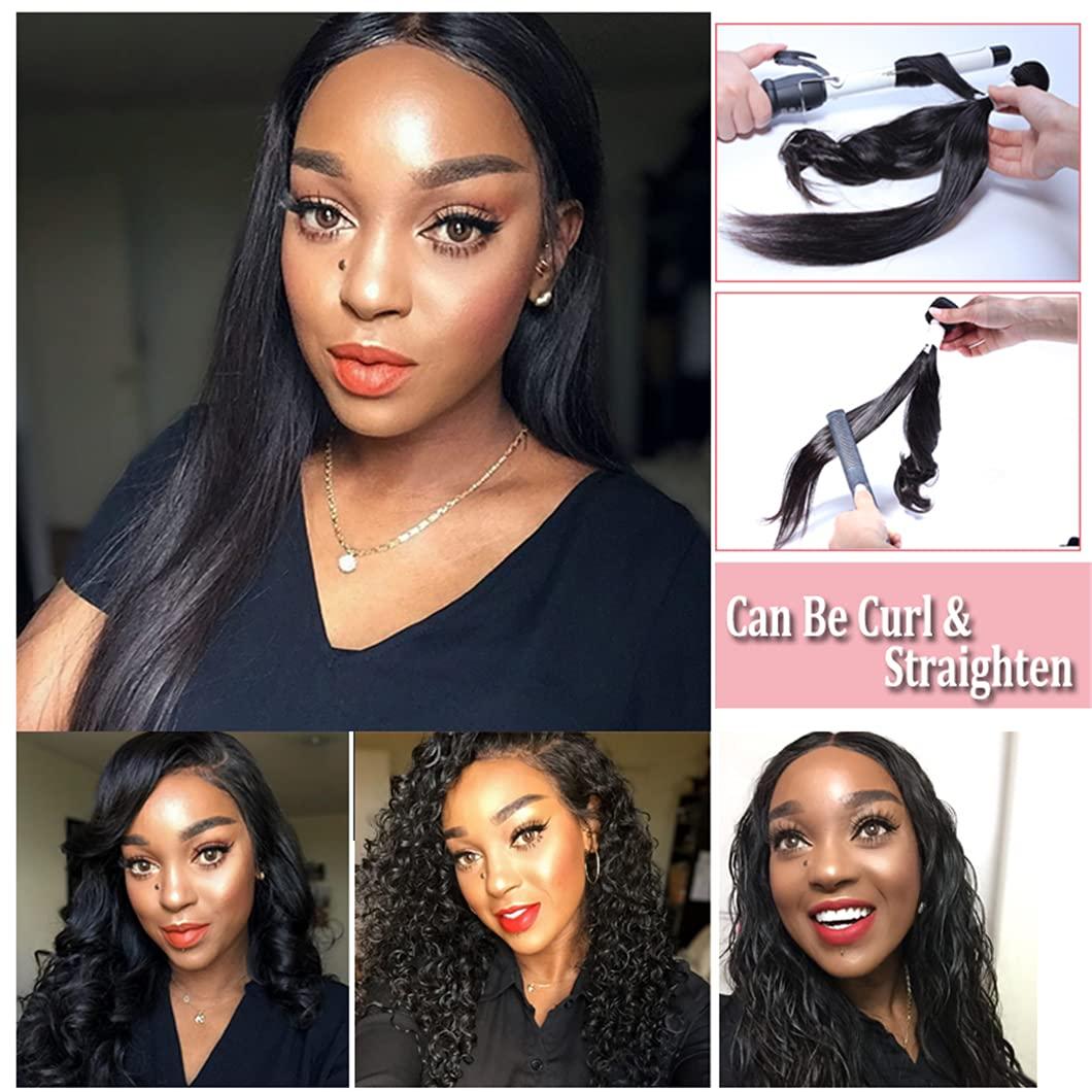 SSJFZM Hair Brazilian Natural Wave Virgin Hair 3/4Pcs Human Hair Weave Bundles Natural Color 10-30Inch 100% Human Hair Virgin Hair 22 22 24 24