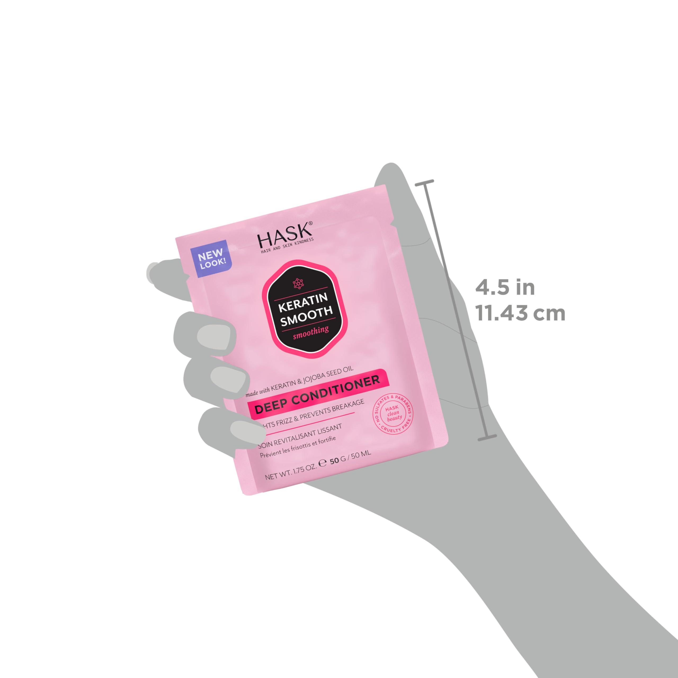 HASK HASK Keratin Smoothing Deep Conditioner Treatments for all hair types, color safe, gluten free, sulfate free, paraben free - Pack of 6