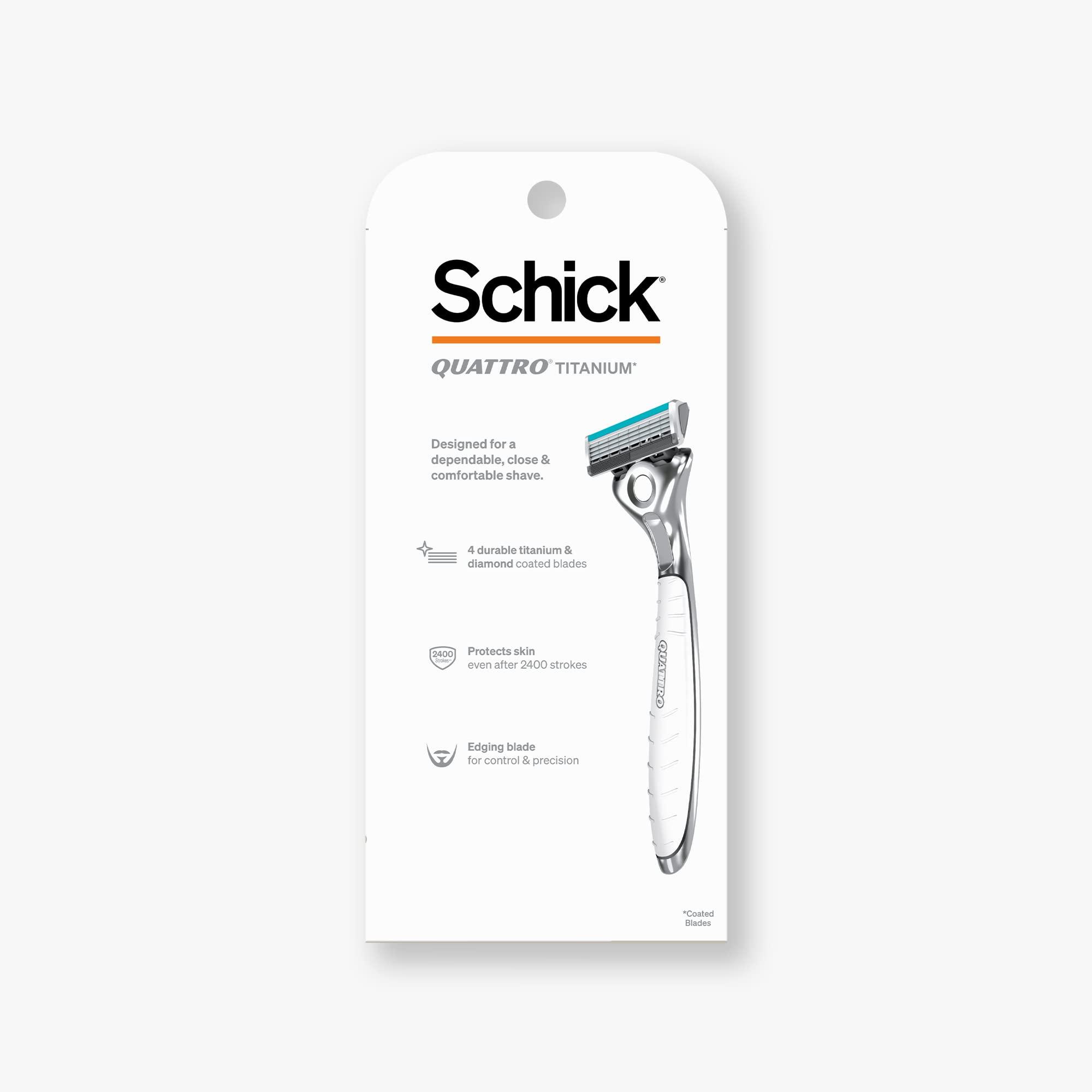 Schick Schick Quattro Titanium Razor Schick Quattro, Quattro Razor, Titanium Razor with 3 Refill Blades