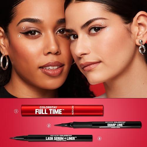 REVLON REVLON ColorStay Lash Serum + Liner, Waterproof Eyeliner, Valentine\'s Day Makeup Gifts for Women, Healthier Looking Eyelashes, Smudge-Proof Flexible Brush Tip, 001 Blackest Black