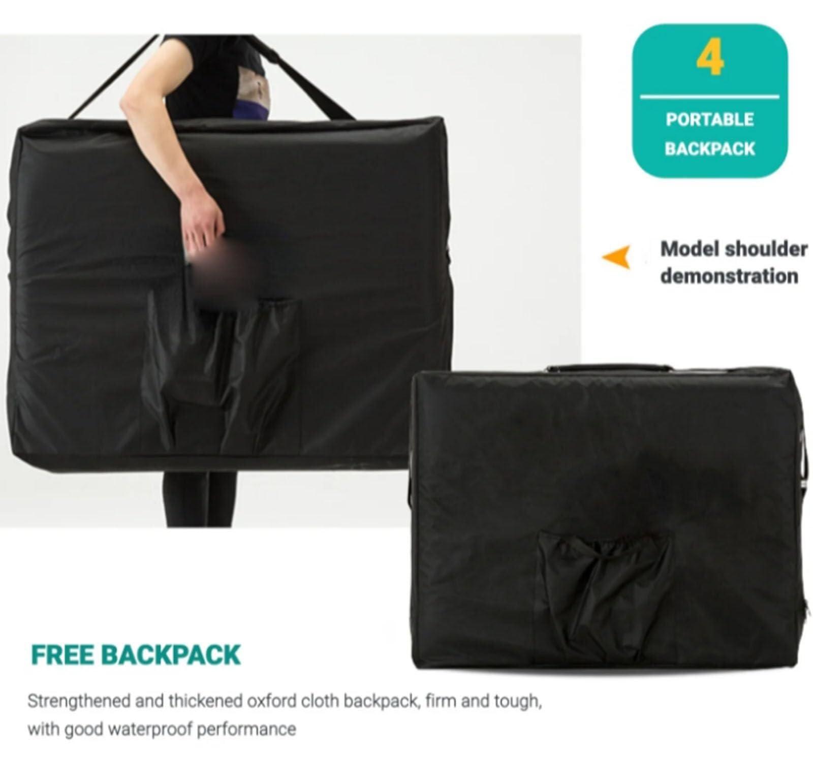 NinthAvenue Basics Professional Massage Table Massage Bed Spa Bed Portable 2 Folding W/Carry Case Table Heigh Adjustable Salon Bed, Black