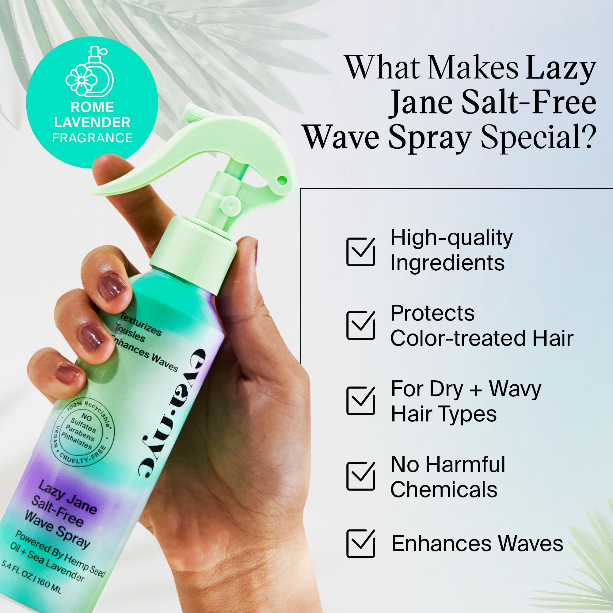 EVANYC Eva NYC Lazy Jane Wave Spray, Salt-Free Texture , Non-Sticky & GMO-Free Wavy Hair Products, Vegan for Women, 5.4 oz