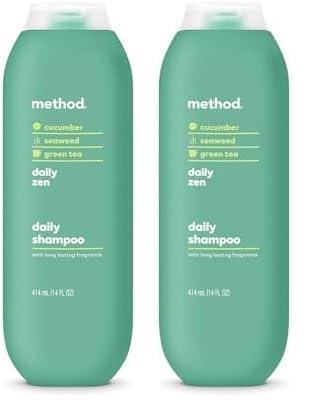 Method Method Everyday Shampoo, Daily Zen with Cucumber, Green Tea, and Seaweed Scent Notes, Paraben and Sulfate Free, 14 oz (Pack of 2)