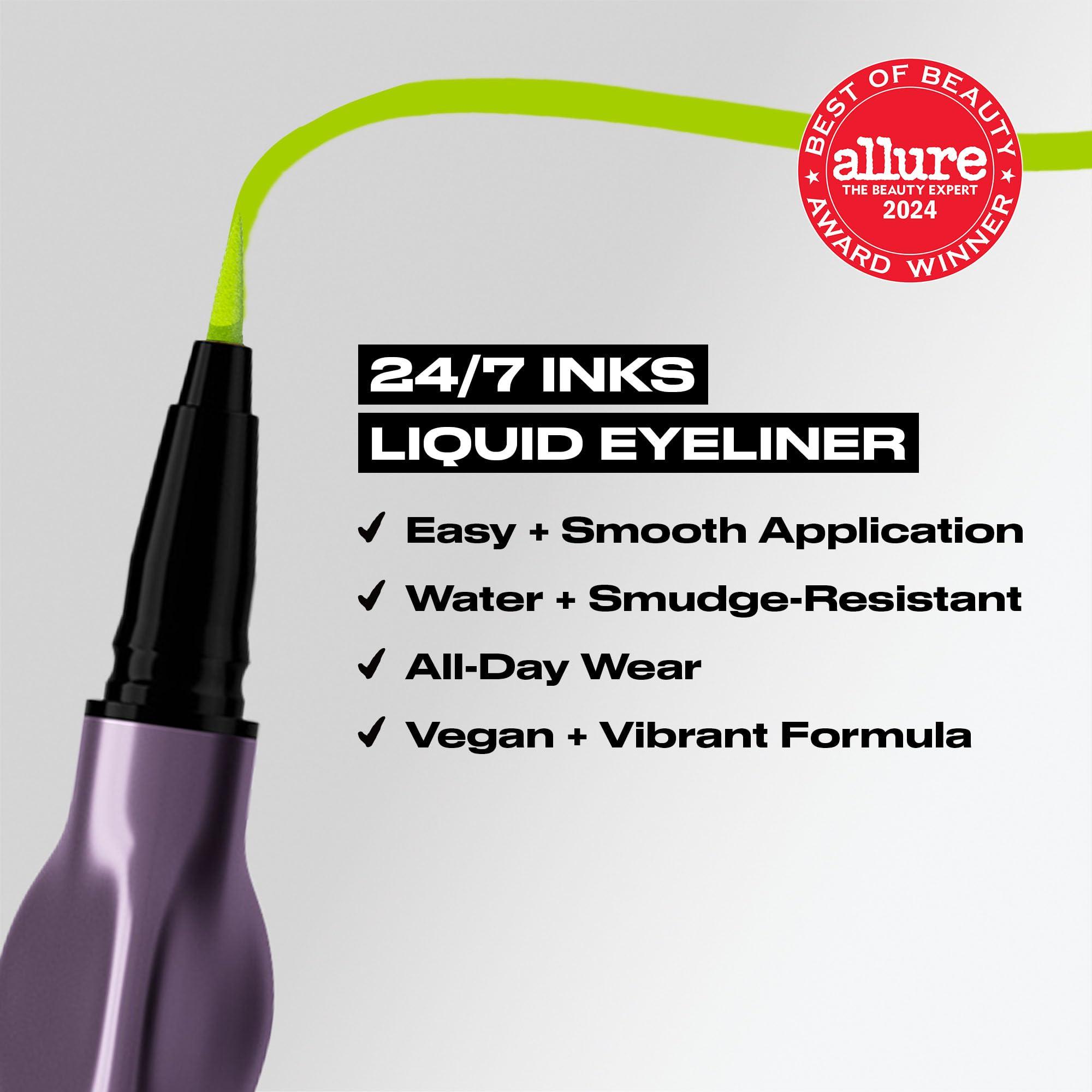URBAN DECAY Urban Decay 24/7 Inks Liquid Eyeliner Pen  Water-Resistant, Smudge-Proof  Up to 24HR Wear  Ergonomic Grip  Vegan & Cruelty Free  Freak (Matte Lime Green, Felt Tip)