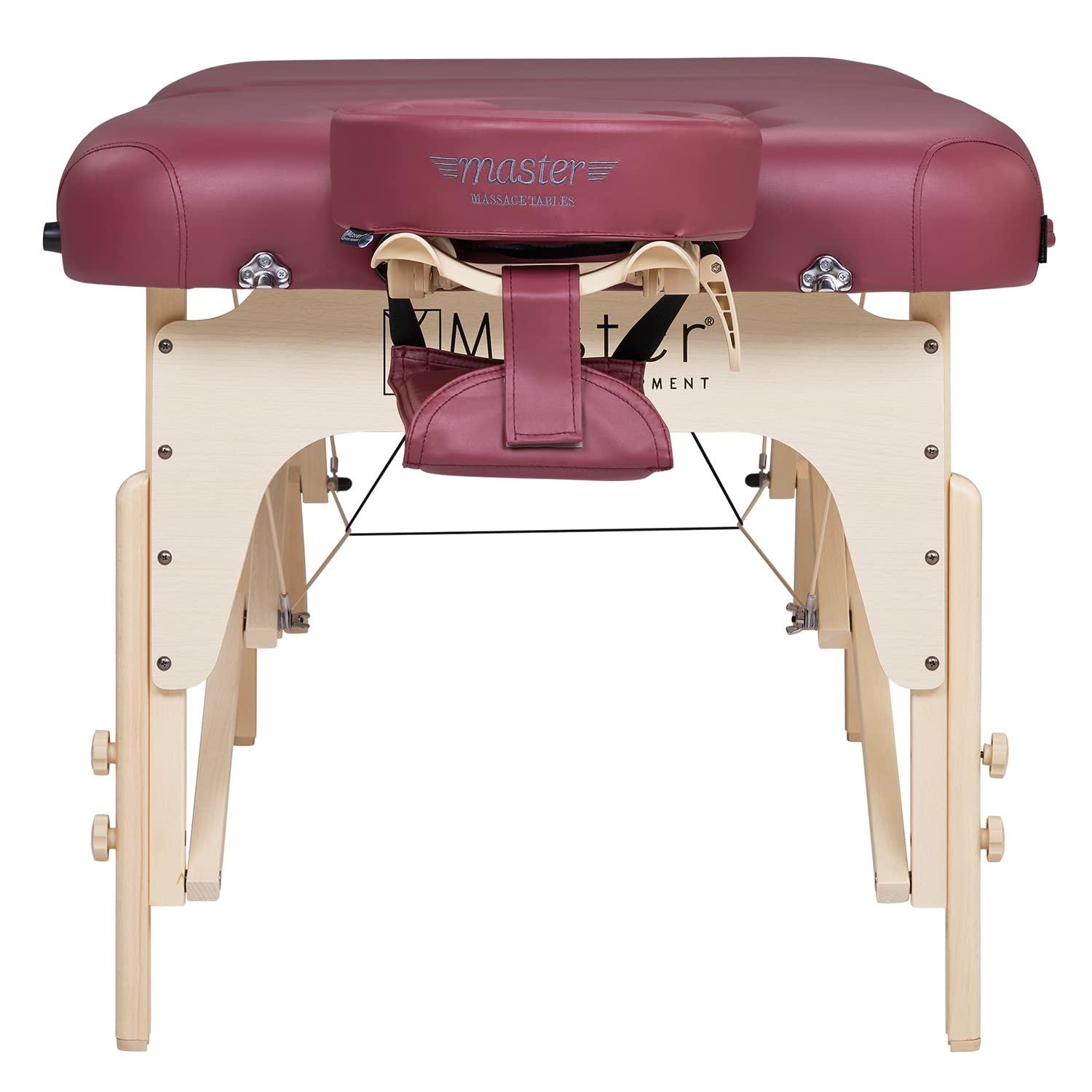 Master Massage Master Massage 30'' Eva Portable Pregnancy Massage Table for Female Clients and Obese Individuals, Spa Salon Facial Bed for Pregnant Women- Multi Functional (Burgundy)